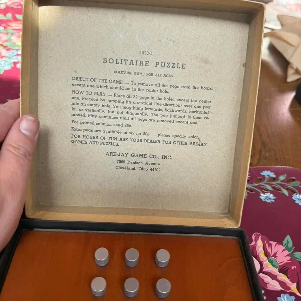 Vintage Solitaire Peg Puzzle